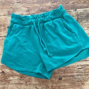 Women's French Terry Pull-On Shorts XS Green Great Condition